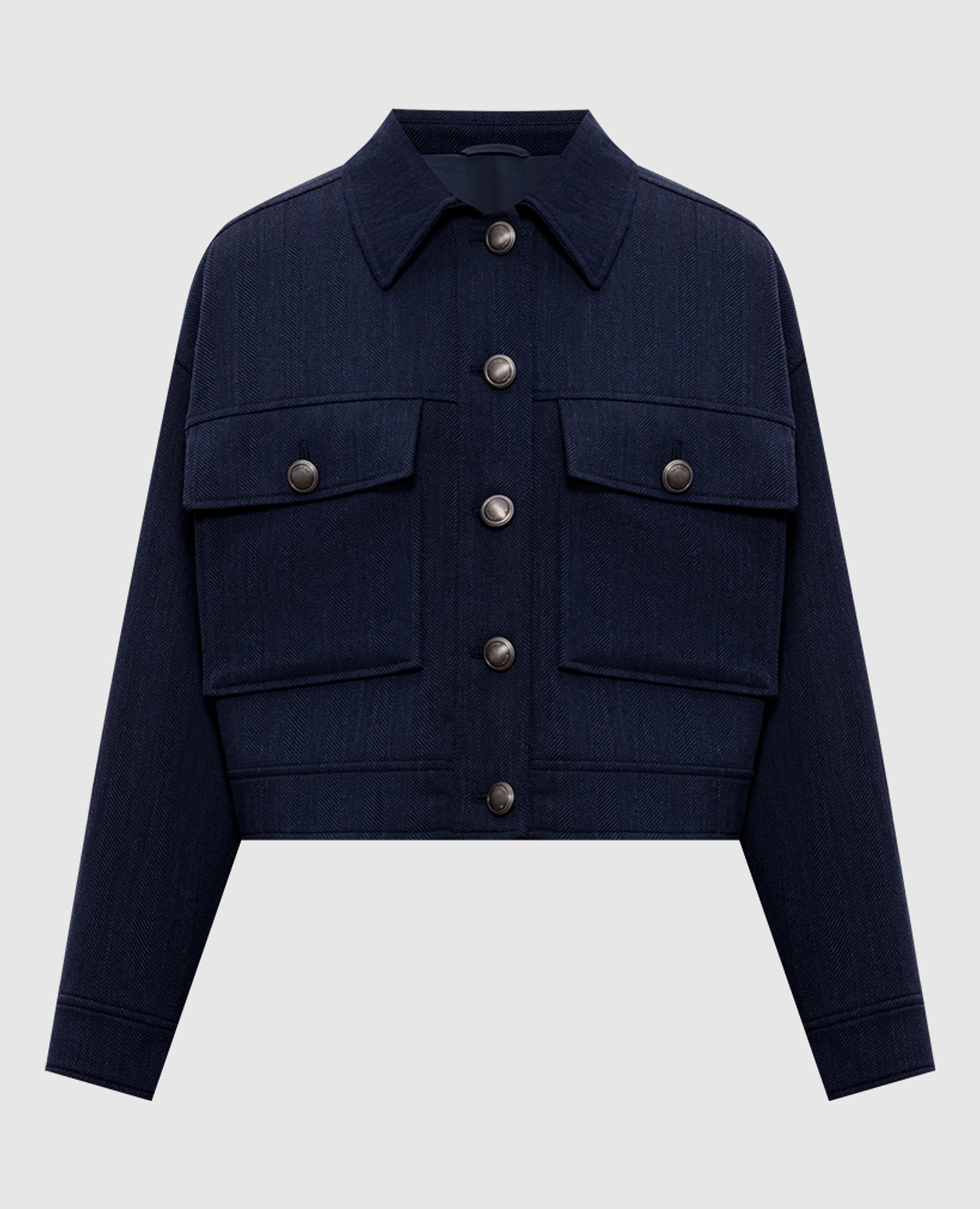 Blue wool jacket with a pattern