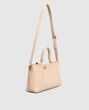 Dolce&Gabbana Beige leather Vittoria bag with logo BB7896AZ000
