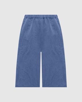 Sofie D`Hoore Blue PLICK Bermuda shorts with linen PLICKLION