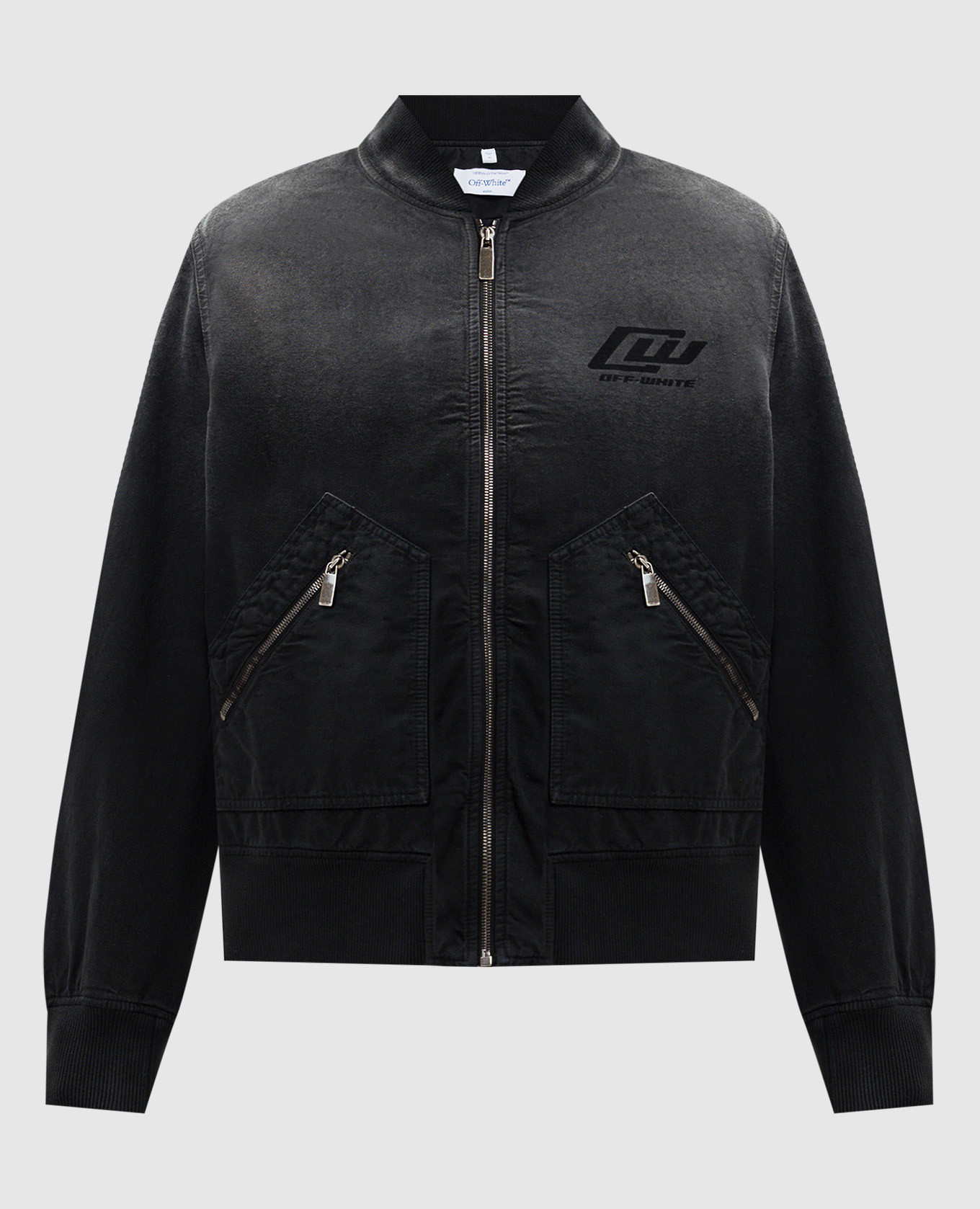 Black insulated bomber jacket
