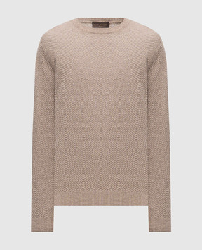 Brett Johnson Brown patterned linen and silk jumper SS26K02LPSIMOC