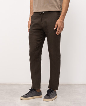 Bilancioni Brown linen pants BE26P2DR1