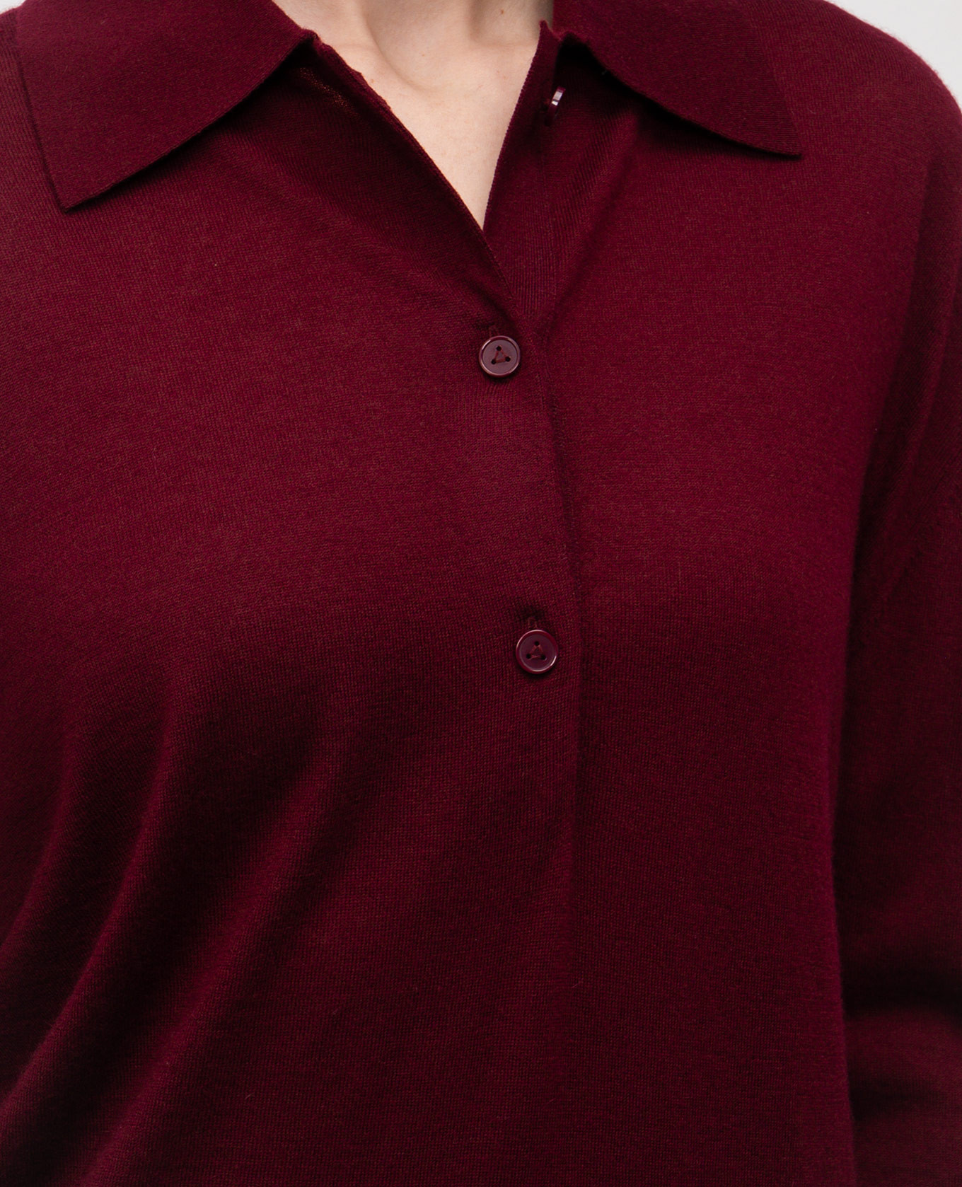 

Burgundy cashmere polo shirt Jacob Lee