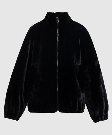 Black sheepskin coat
