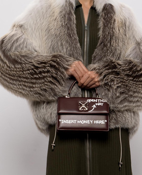 Off-White Burgundy leather bag Jitney 1.4 OWWNP05F26LT01