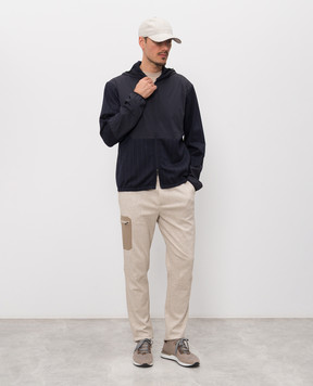 Sease Blue jacket with wool WH049TJ232