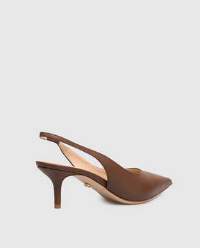 Babe Pay Pls Brown leather slingbacks 215604KO