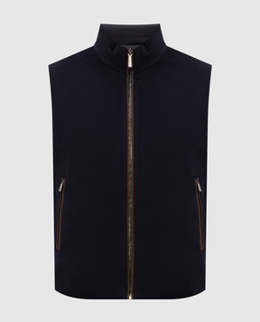 MooRER FALIERI blue reversible wool and cashmere vest FALIERILS9