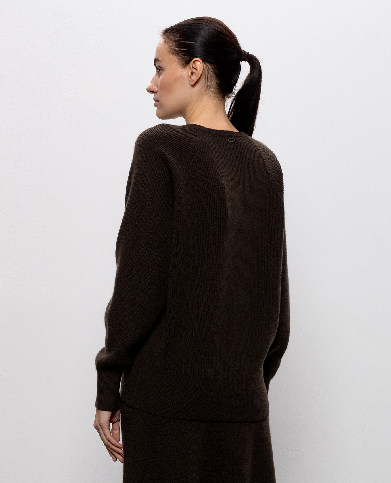 Brown cashmere pullover Agnona 4