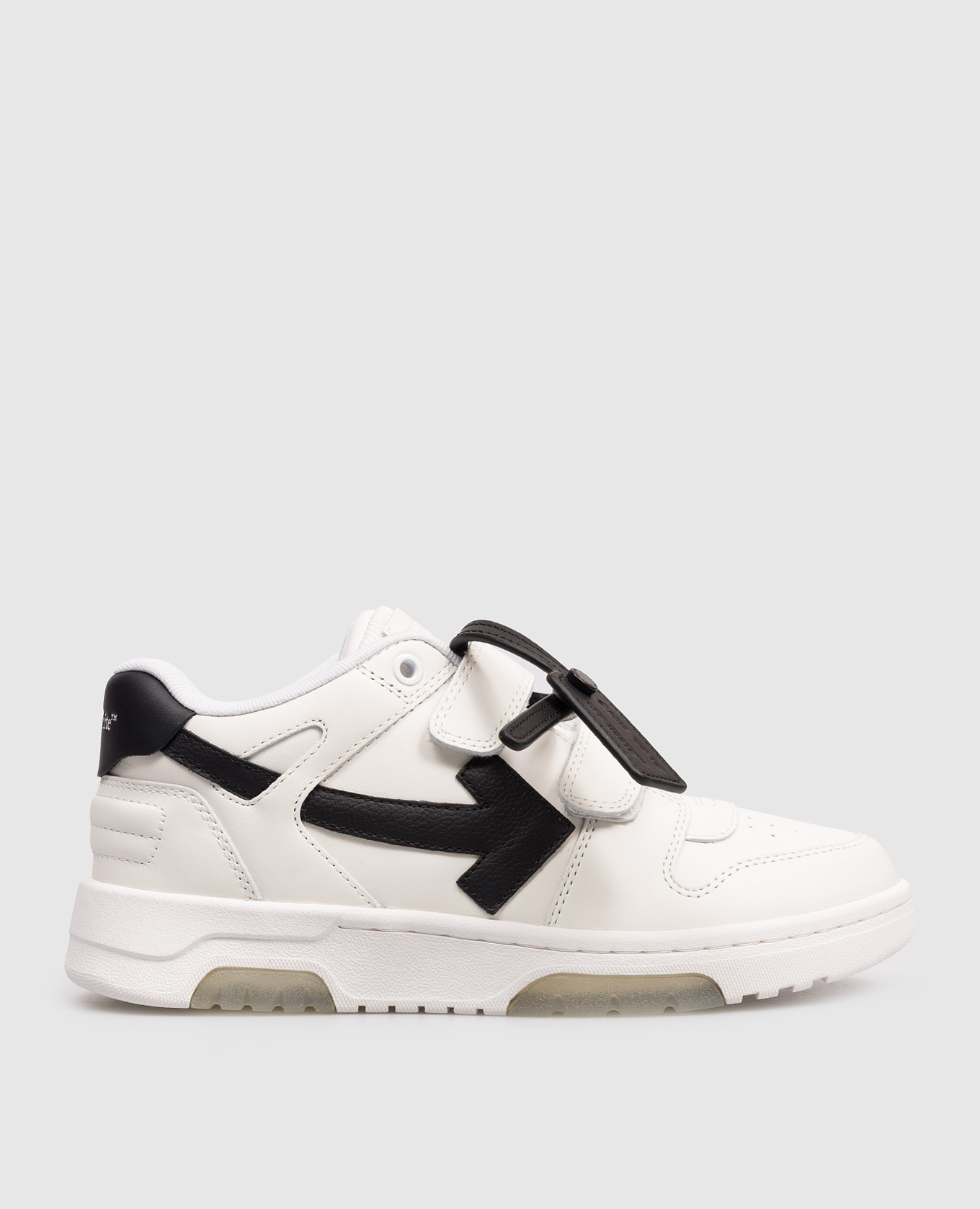 Out Of Office Kids White Leather Sneakers with Logo Off-White