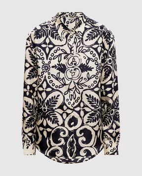 Maurizio Beige printed silk blouse MZS6W07210481