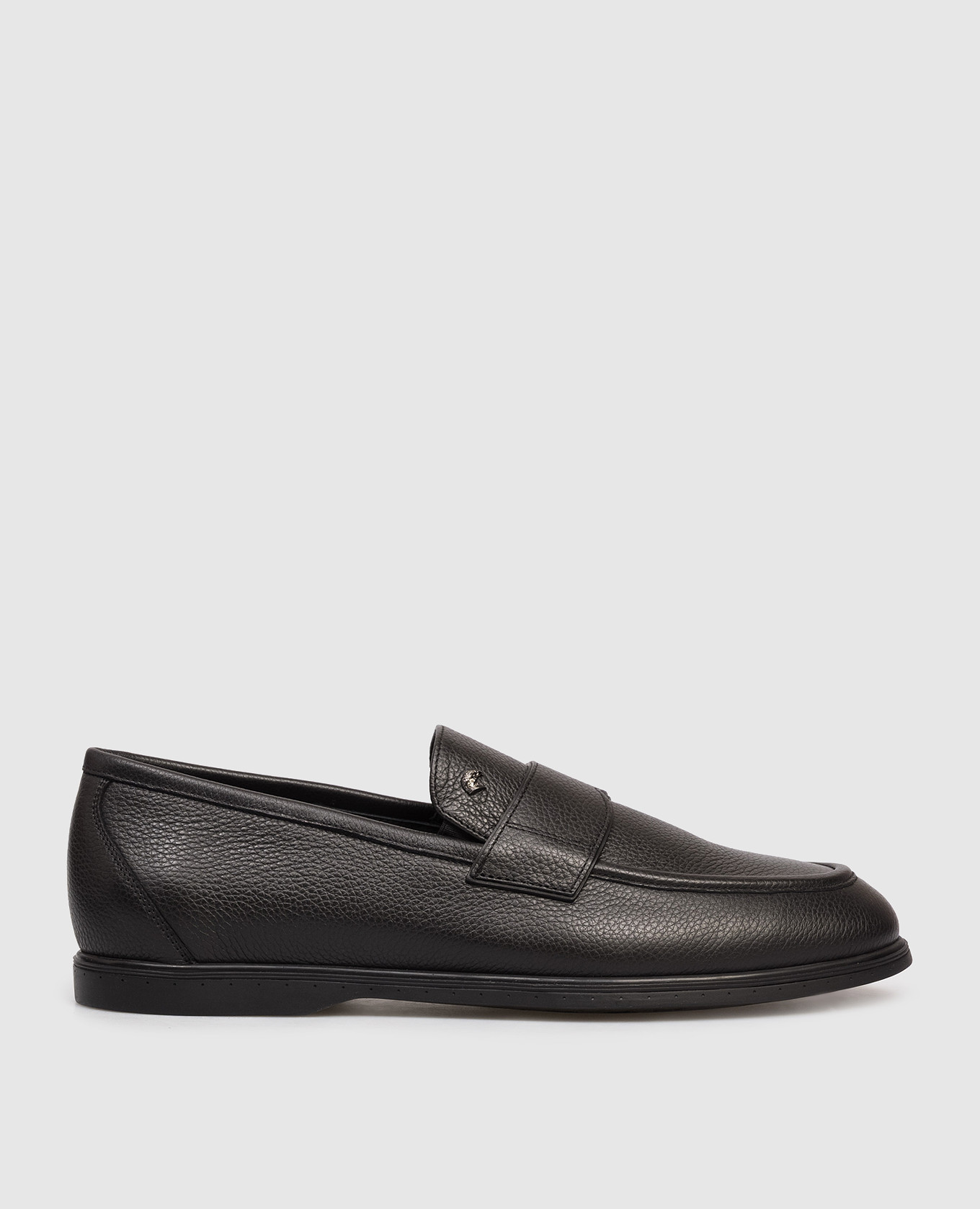 

Black leather loafers with emblem Stefano Ricci