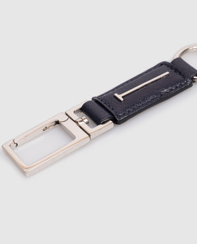 Tom Ford Blue leather keychain with logo Y0428LGO033S