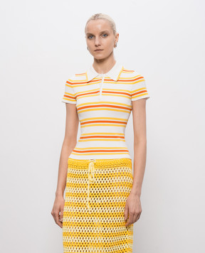 Simkhai White Luka striped polo shirt 3262039K