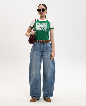 Dolce&Gabbana Green T-shirt with print F8V88TGDDMU