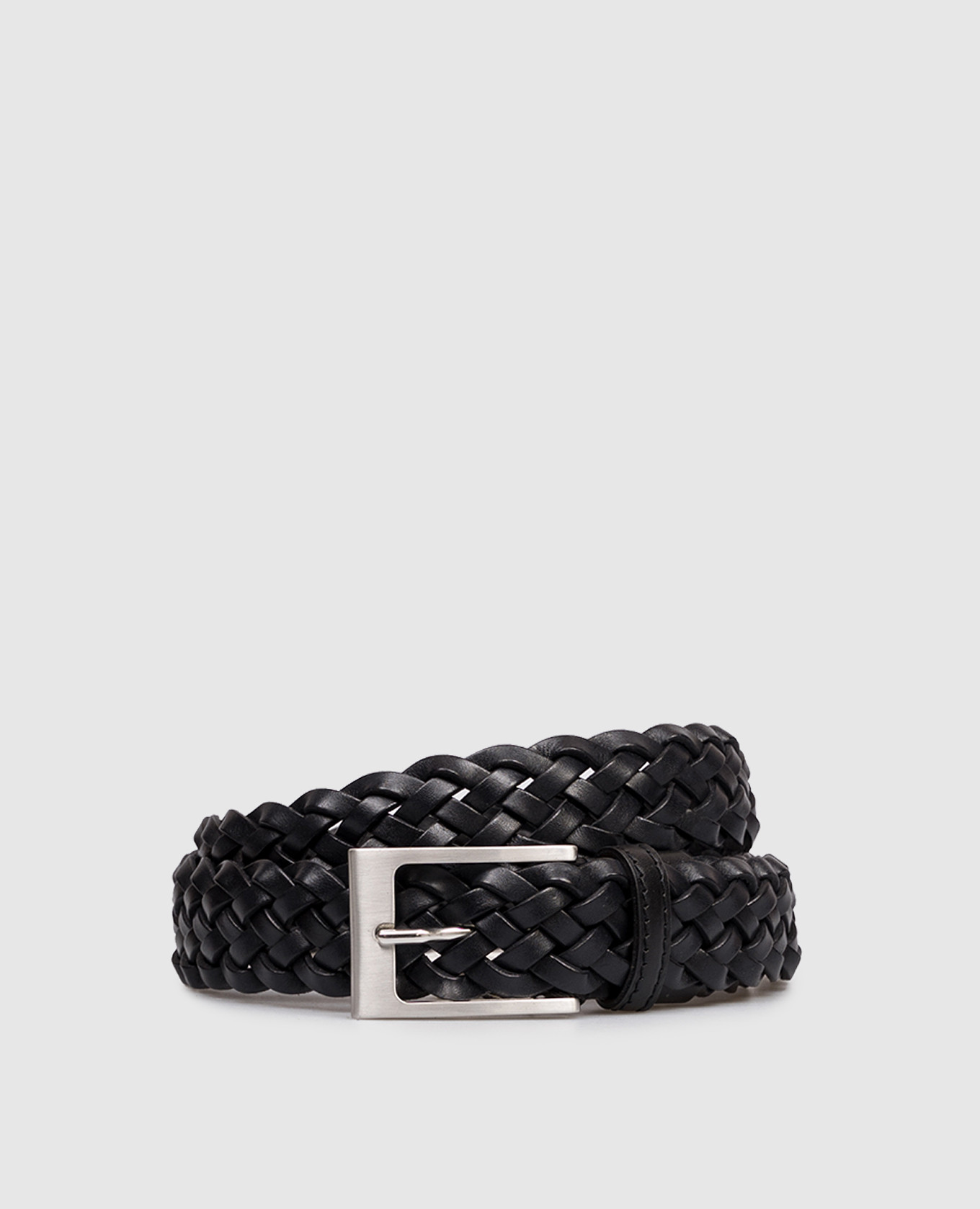Blue leather braided belt
