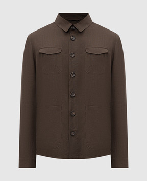 Bilancioni Brown linen shirt BE26G9DR1