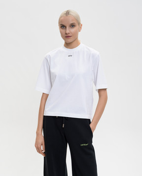 Off-White White T-shirt with Flowers Arrow print OWAA124F25JER001