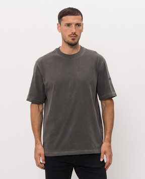 Stone Island Gray T-shirt with embroidered emblem L2S152100024S00V3