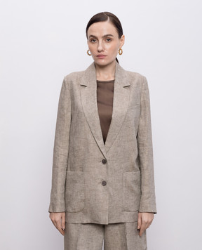 Peserico Brown linen jacket S0122802598
