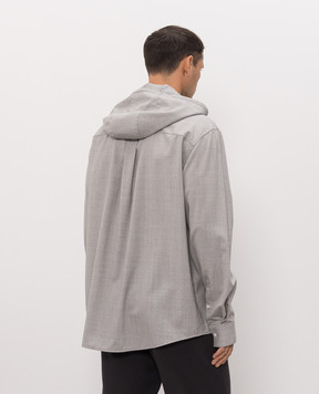 Bottega Veneta Gray wool shirt with removable hood 871162V6O60