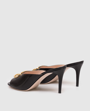 Valentino Black leather mules with VLogo emblem 8W0S0NQ4ZIC