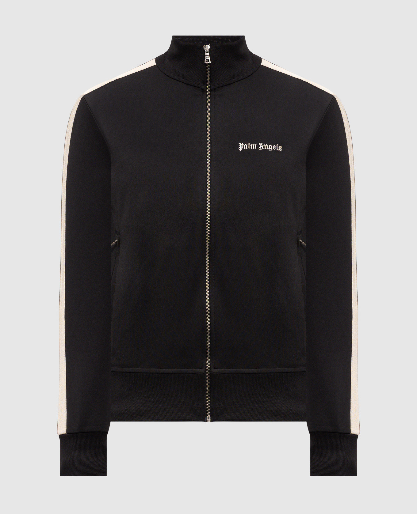 Black sports jacket with logo embroidery