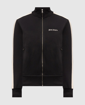Palm Angels Black sports jacket with logo embroidery PMBD058S26FAB001