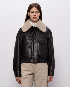 Brunello Cucinelli Brown leather jacket MPCTN7656P