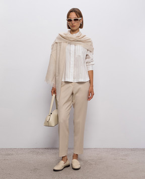 Peserico Beige wool pants with lurex A0419703359