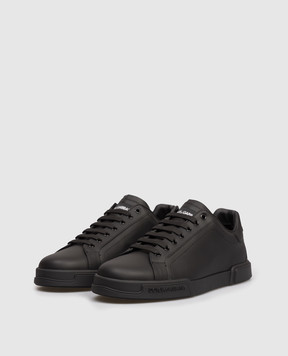 Dolce&Gabbana Black leather Portofino Light sneakers CS2332A1065