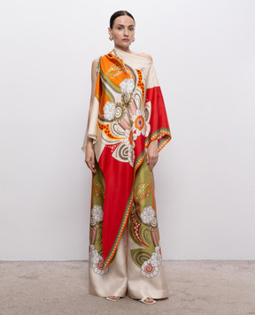 La DoubleJ Full-On Foulard Printed Silk Blouse SCA0096SIL029AMB03
