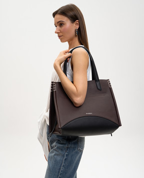 JW Anderson Loafer Cabas Brown Leather Tote Bag HB0766LA0383