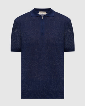 Cashmere&Whiskey Blue polo with linen MS004