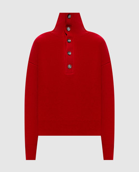 Ami Paris Red merino wool sweater UKS885KN0192w