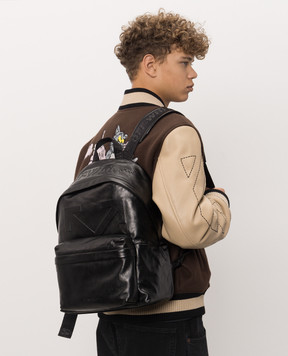Off-White Black leather Haritage backpack OWMNB04F26LT01