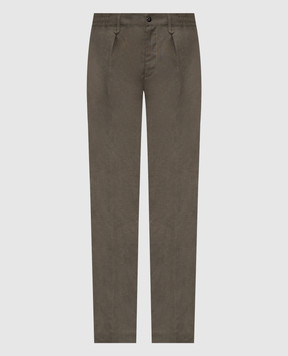 Officina 36 Rapallo khaki linen pants 0272808723