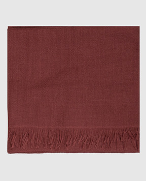 Brunello Cucinelli Burgundy cashmere and silk scarf MSC924059P