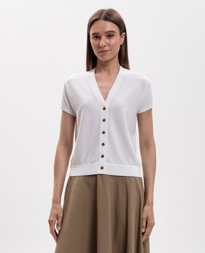 Max Mara FINITO white cardigan with short sleeves MXMFINITO