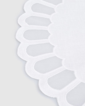 Los Encajeros Zurbano white linen placemat PLACEMATZURBANO