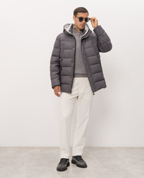 Peserico Grey wool and cashmere jumper with zip R59531F129V470