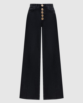 Dondup Black flared jeans with patch DP619BDFE305DMB4