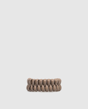 Peserico Brown leather bracelet with monil chain E35519C0CC818