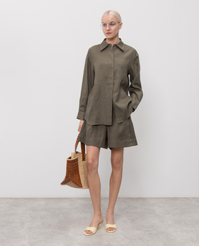 Max & Co Gattoni khaki linen shirt MCOGATTONI