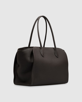 The Row Marlo dark brown leather tote bag W1800L133