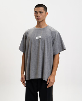 Maison Margiela MM6 Grey melange T-shirt with logo patch SH0GC0071M20170