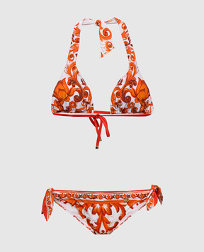 Dolce&Gabbana White swimsuit with branded print O8A54JONO19