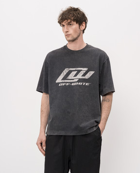 Off-White Grey T-shirt with logo print 44MAA120S26J00A