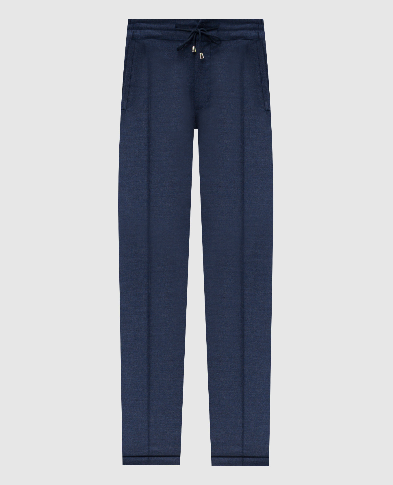 Blue tapered wool and cashmere pants
