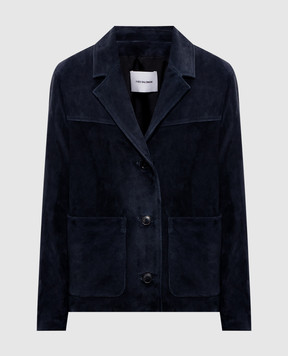 Yves Salomon Blue suede jacket 26EYV21765APAV